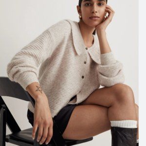 Madewell Pointelle-Collar Cardigan Sweater